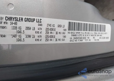 2010 Chrysler Town & Country Lx z USA, uszkodzony, nr VIN 2A4RR4DEXAR133232